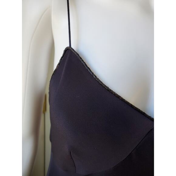 Tahari Dress Maxi Plunging Neckline Thigh Slit Cocktail Party Wedding Formal - Picture 5 of 8